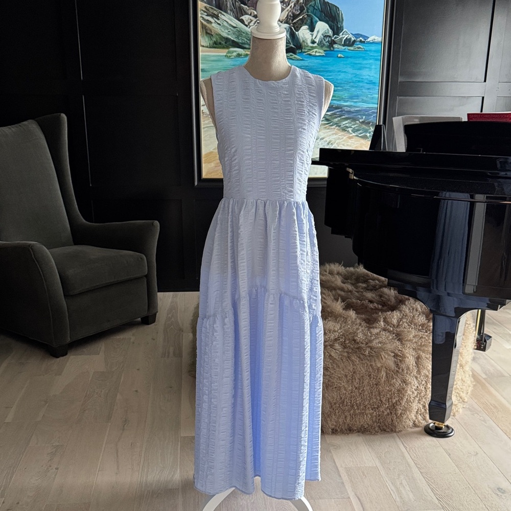 En Saison Sky Blue Sleeveless Maxi Dress